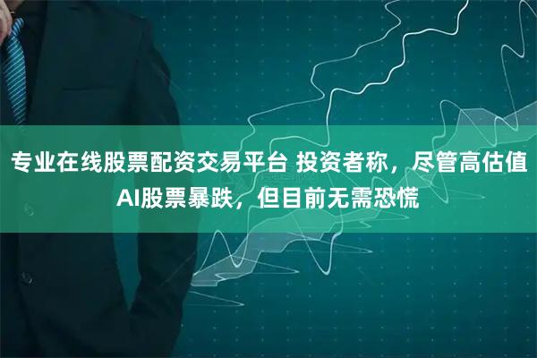 专业在线股票配资交易平台 投资者称,尽管高估值AI股票暴跌,但目前无需恐慌